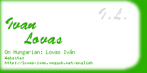 ivan lovas business card